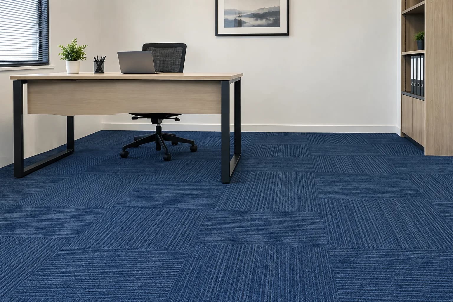 Carpet tiles in an office space
